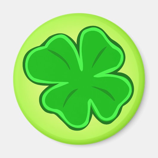 Vier Leaf Clover Irish Green Lucky Shamrock Magneet (Voorkant)
