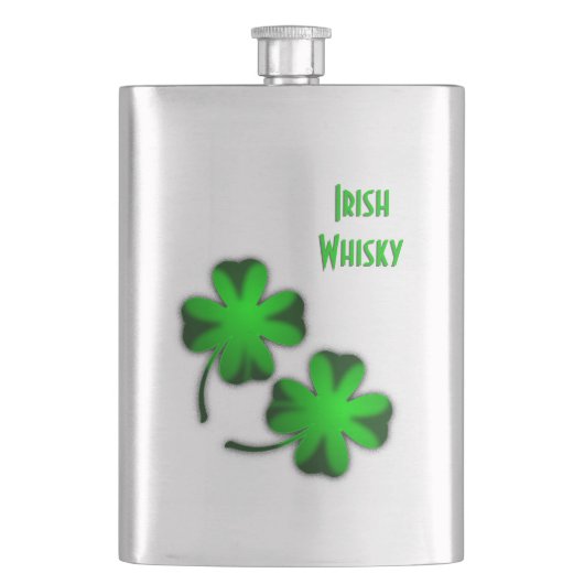 Vier Leaf Clover Irish Whisky Heupfles (Voorkant)