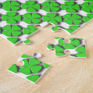 Vier Leaf Clover Jigzaag Puzzle Legpuzzel