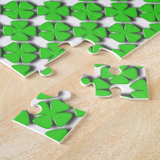 Vier Leaf Clover Jigzaag Puzzle Legpuzzel (Zijkant)
