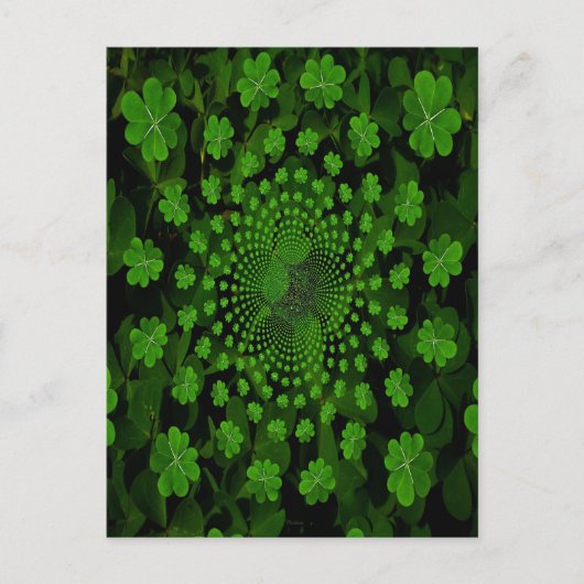Vier Leaf Clover Kaleidoscoop Briefkaart (Voorkant)