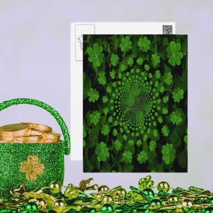 Vier Leaf Clover Kaleidoscoop Briefkaart