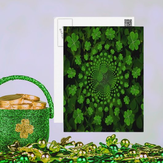 Vier Leaf Clover Kaleidoscoop Briefkaart