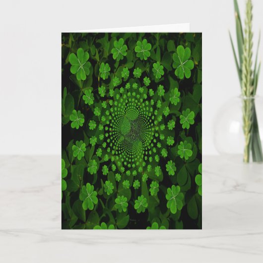 Vier Leaf Clover Kaleidoscoop Kaart (Voorkant)