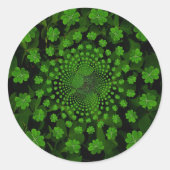 Vier Leaf Clover Kaleidoscoop Ronde Sticker (Voorkant)
