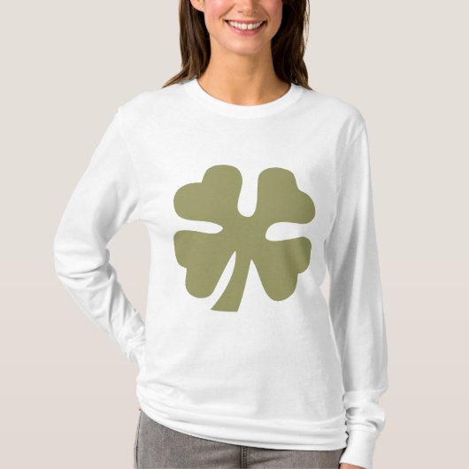 Vier Leaf Clover - Khaki T-shirt (Voorkant)