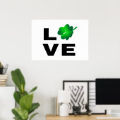 Vier Leaf Clover - Liefde Poster (Thuiskantoor)