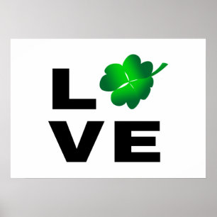 Vier Leaf Clover - Liefde Poster