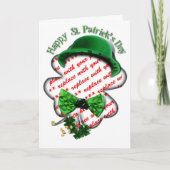 Vier Leaf Clover-Lijst St Patrick's Day Kaart (Voorkant)