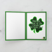 Vier Leaf Clover-Lijst St Patrick's Day Kaart (Binnen)