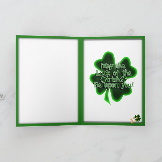 Vier Leaf Clover-Lijst St Patrick's Day Kaart (Binnen)