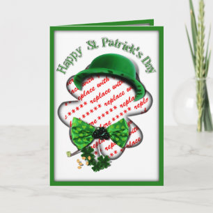 Vier Leaf Clover-Lijst St Patrick's Day Kaart