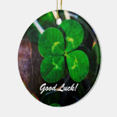 Vier Leaf Clover Lucky Keramisch Ornament (Links)