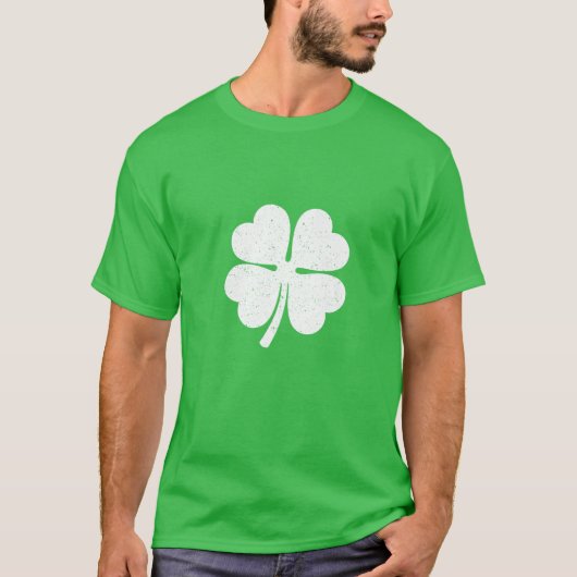 Vier Leaf Clover Lucky Shamrock Irish St.Patrick's T-shirt (Voorkant)
