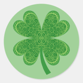 Vier Leaf Clover Lucky St. Patrick's Day Ronde Sticker