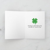 Vier Leaf Clover Lucky St Patrick's Day Shamrock Kaart (Binnen)