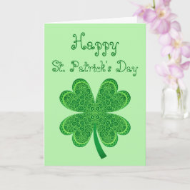 Vier Leaf Clover Lucky St Patrick's Day Shamrock Kaart
