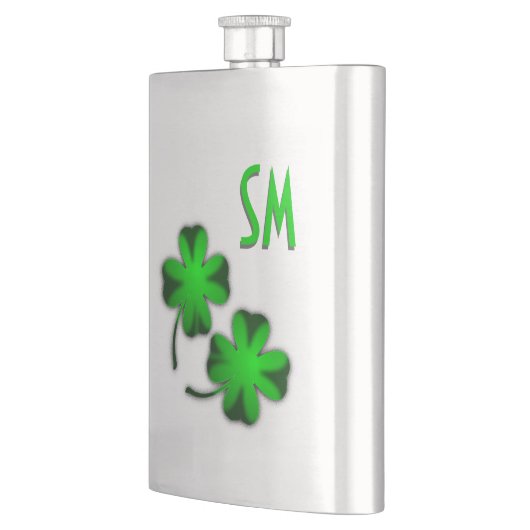 Vier Leaf Clover-monogram Heupfles (Links)