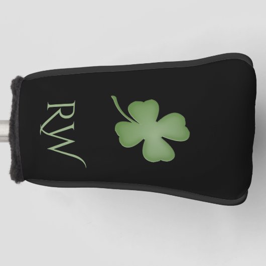 Vier Leaf Clover Monogrammed Golfheadcover (Voorkant)