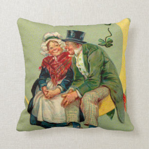 Vier Leaf Clover Moon Leprechaun Shamrock Kussen