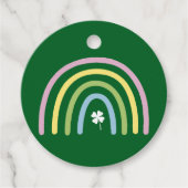 Vier Leaf Clover Rainbow St Patrick's Day Bedankjes Labels (Voorkant)