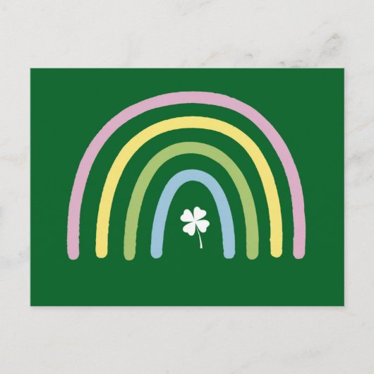 Vier Leaf Clover Rainbow St Patrick's Day Briefkaart (Voorkant)