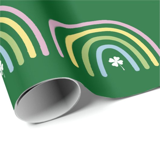 Vier Leaf Clover Rainbow St Patrick's Day Cadeaupapier (Rol Hoek)