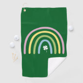Vier Leaf Clover Rainbow St Patrick's Day Golfhanddoek (Insitu)