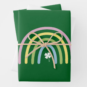 Vier Leaf Clover Rainbow St Patrick's Day Inpakpapier Vel