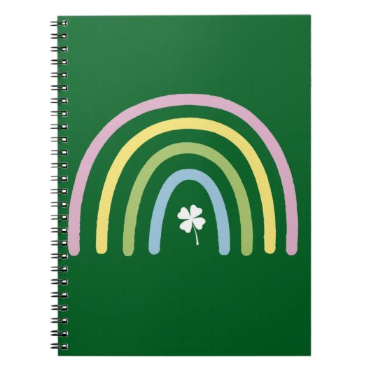 Vier Leaf Clover Rainbow St Patrick's Day Notitieboek (Voorkant)