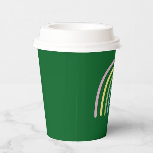 Vier Leaf Clover Rainbow St Patrick's Day Papieren Bekers (Rechts)