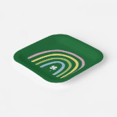 Vier Leaf Clover Rainbow St Patrick's Day Papieren Bordje (Gebogen)