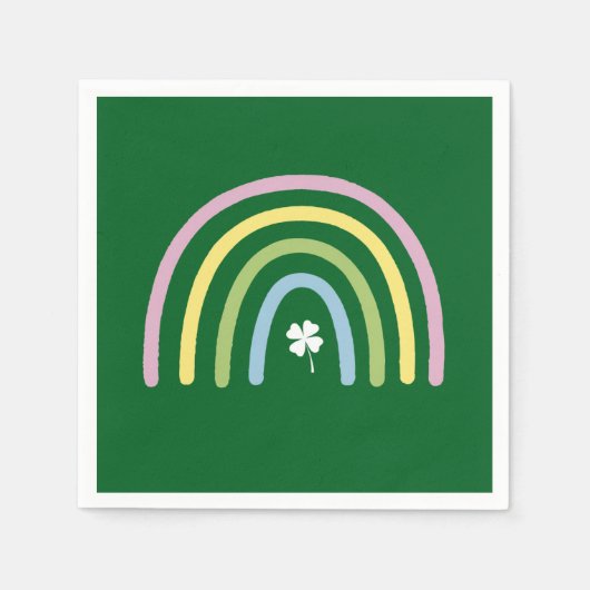 Vier Leaf Clover Rainbow St Patrick's Day Servet (Voorkant)