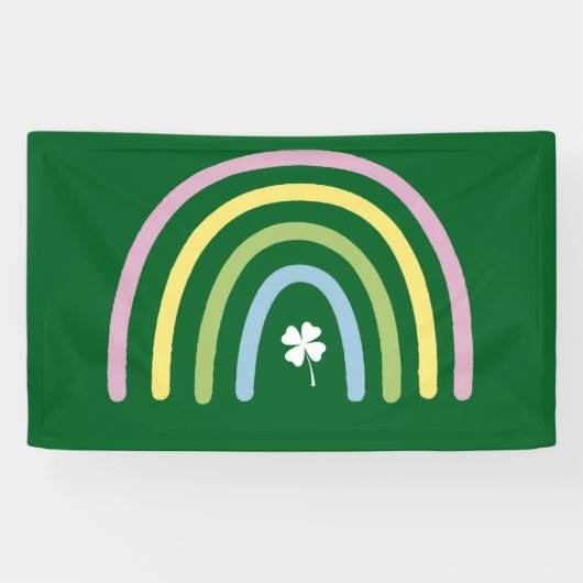 Vier Leaf Clover Rainbow St Patrick's Day Spandoek (Horizontaal)