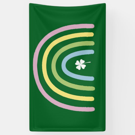 Vier Leaf Clover Rainbow St Patrick's Day Spandoek (Verticaal)