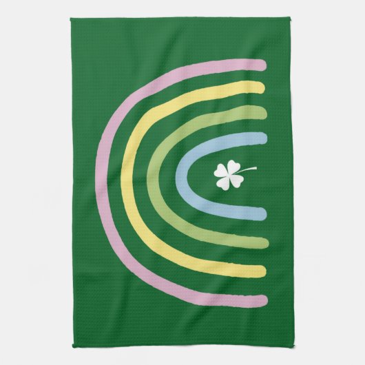 Vier Leaf Clover Rainbow St Patrick's Day Theedoek (Verticaal)