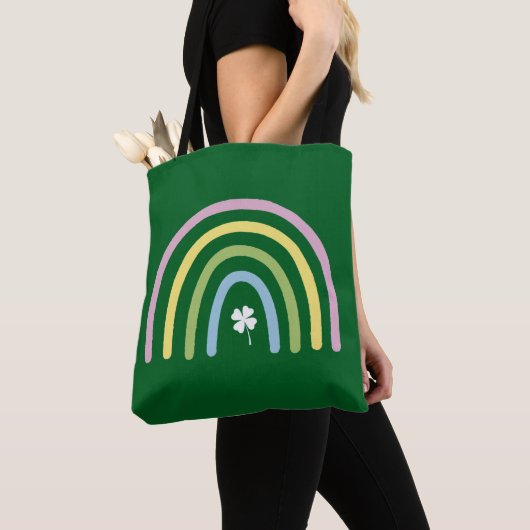 Vier Leaf Clover Rainbow St Patrick's Day Tote Bag (Dichtbij)