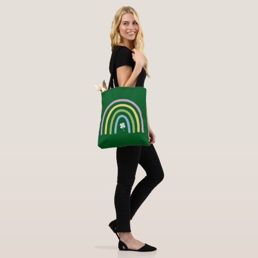Vier Leaf Clover Rainbow St Patrick's Day Tote Bag (Op model)