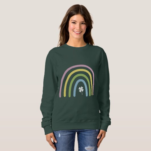 Vier Leaf Clover Rainbow St Patrick's Day Trui (Voorkant volledig)