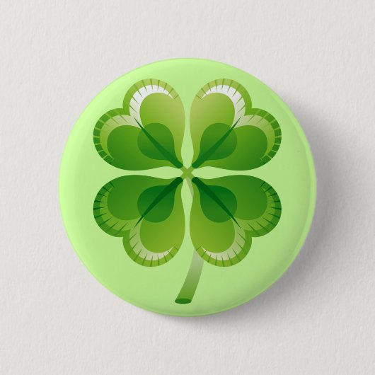 VIER LEAF CLOVER RONDE BUTTON 5,7 CM (Voorkant)