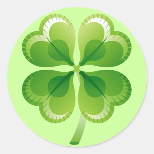 VIER LEAF CLOVER RONDE STICKER (Voorkant)