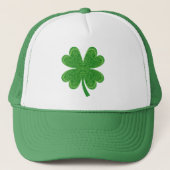 Vier Leaf Clover Saint Patrick's Day Green Trucker Pet (Voorkant)