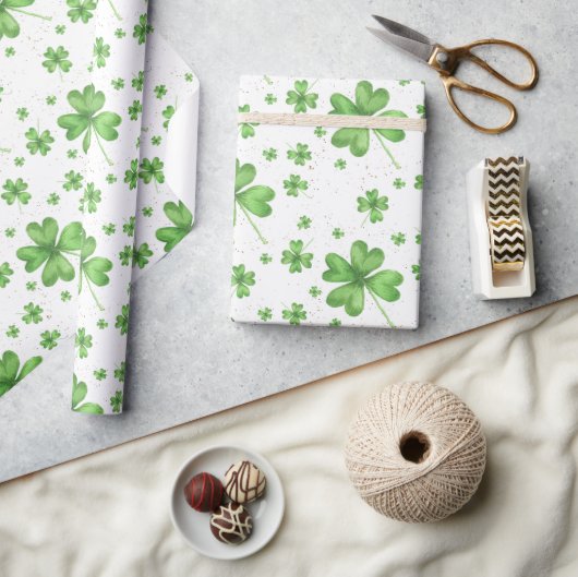 Vier Leaf Clover Shamrock Cadeaupapier (Crafts)