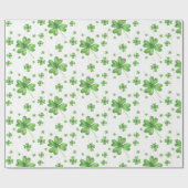 Vier Leaf Clover Shamrock Cadeaupapier (Vlak)