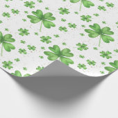 Vier Leaf Clover Shamrock Cadeaupapier (Hoek)