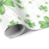 Vier Leaf Clover Shamrock Cadeaupapier (Rol Hoek)