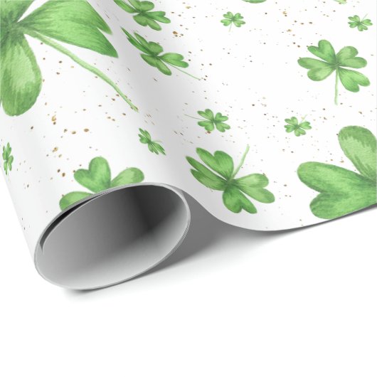 Vier Leaf Clover Shamrock Cadeaupapier (Rol Hoek)