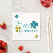 Vier Leaf Clover Shamrock Happy St. Patrick's Day Servet (Insitu)