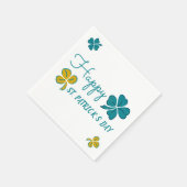 Vier Leaf Clover Shamrock Happy St. Patrick's Day Servet (Hoek)
