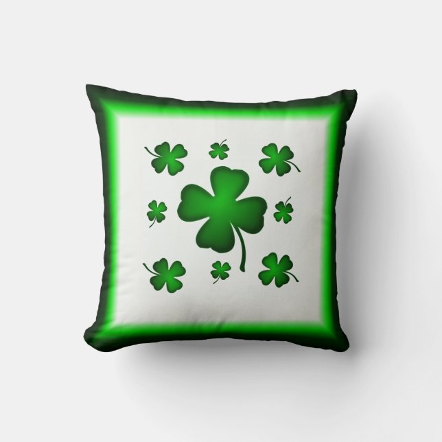 Vier Leaf Clover Shamrock Mojo Pillow Kussen (Voorkant)